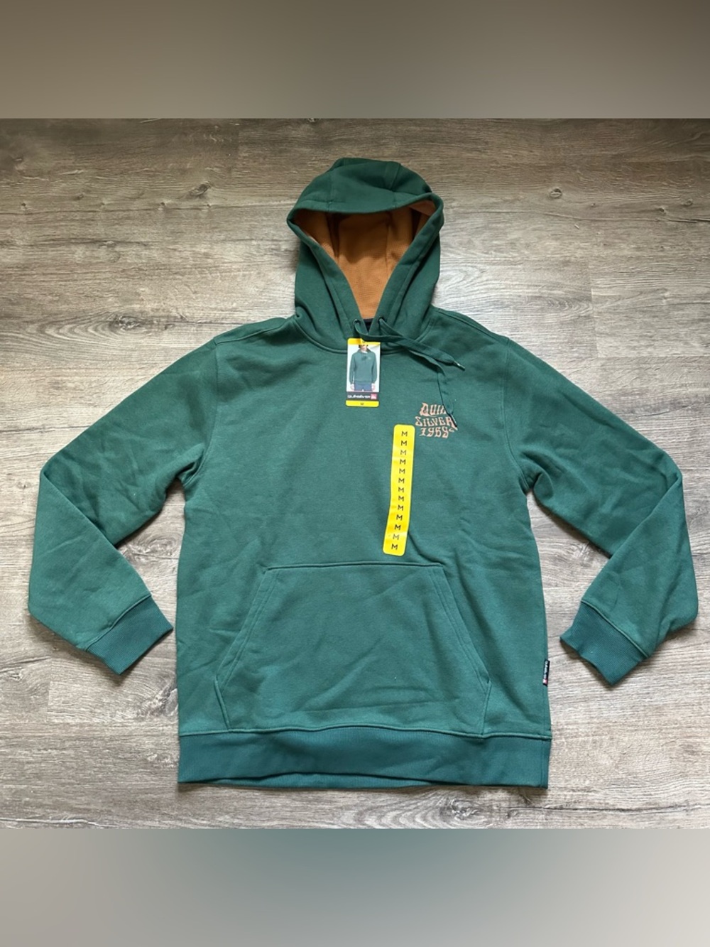 Quicksilver Men's Green Hooded Sweatshirt with Contrast Lining NEW
